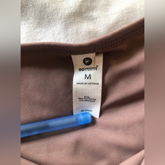 Brown Cropped Long Sleeve Athletic Top - Picture 3 of 3